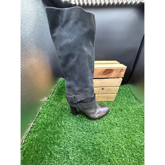 Carlos Santana- Grey- Suede Heeled Boots- Size 9.5W - Picture 2 of 10